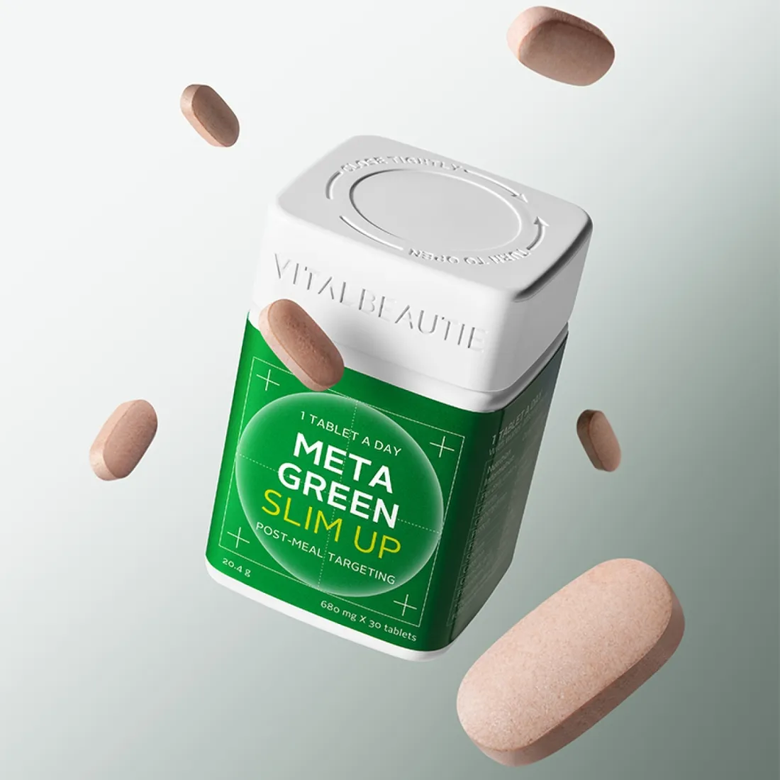 VITALBEAUTIE 綠茶素餐後阻隔脂肪 (錠狀) 30粒（30日份量）新版本｜Meta Green Slim Up
